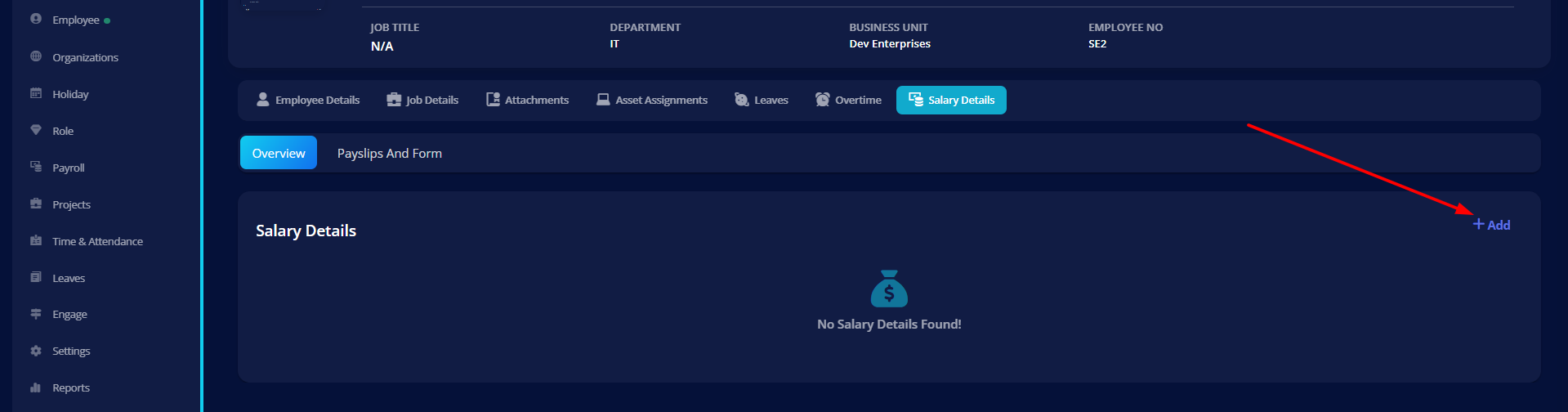 Create salary structure for employee