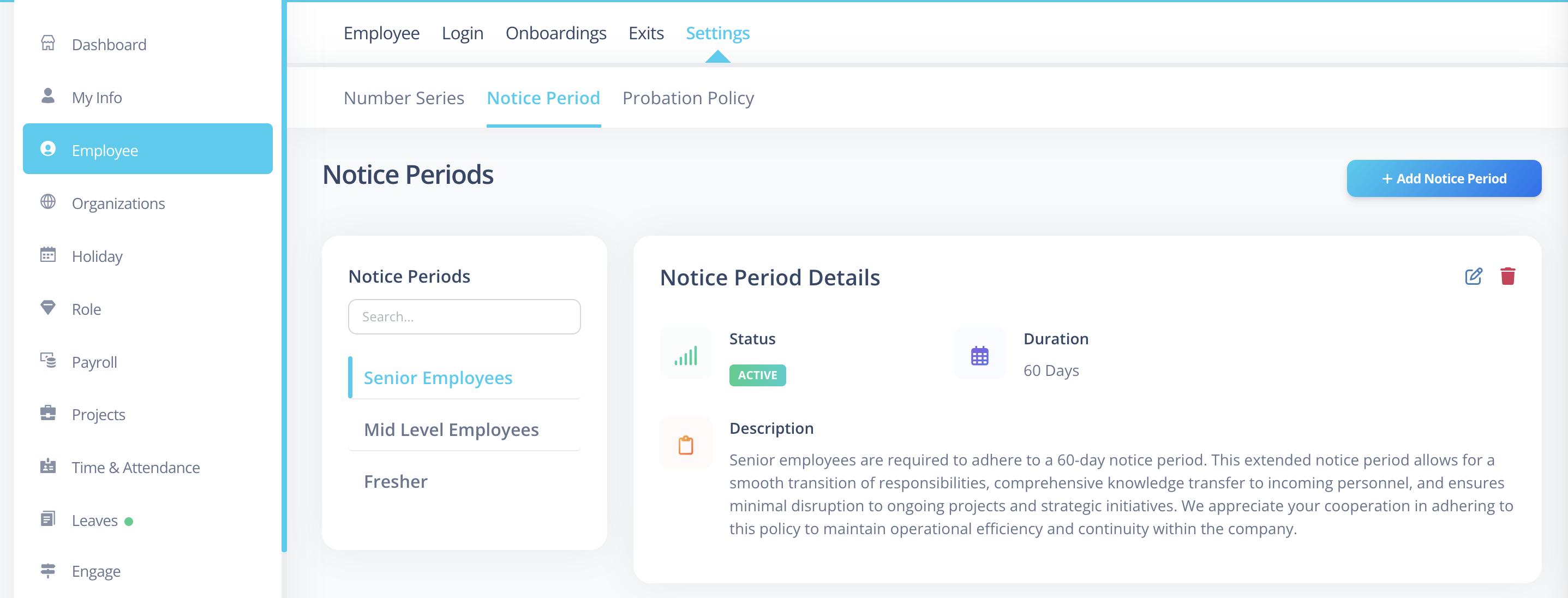 Listing Notice Period
