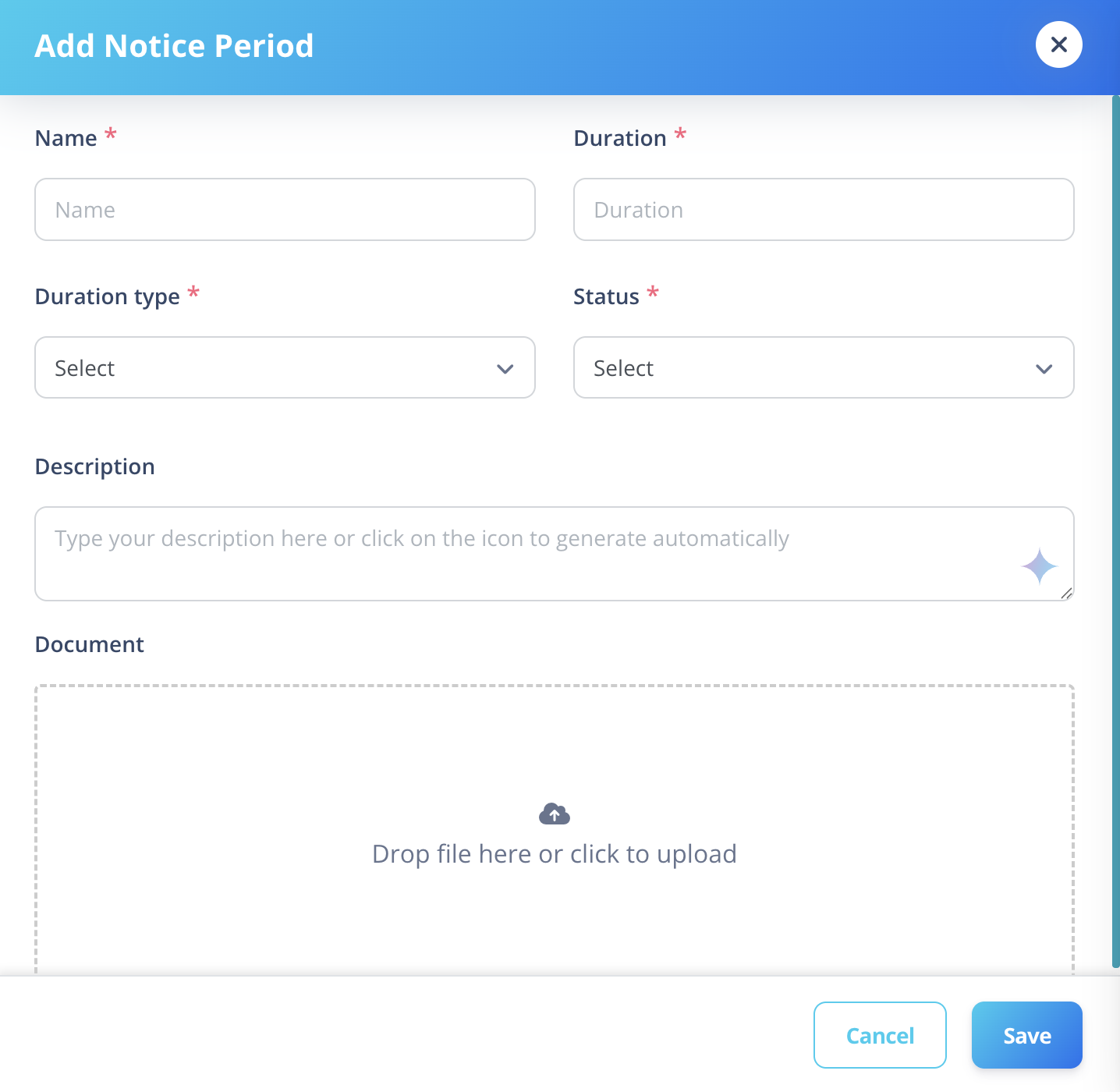 Notice period form