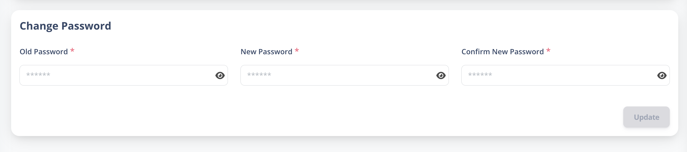 change password section