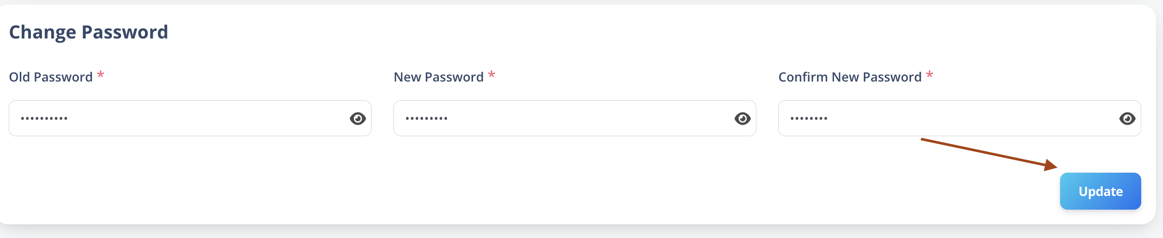 click update password