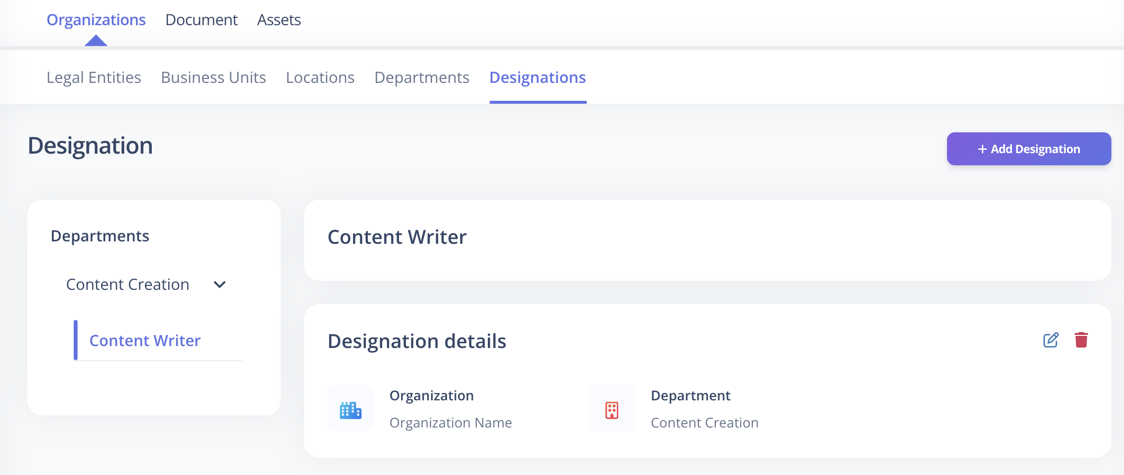 Add organization